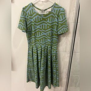 LulaRoe A line geometric Y2K print dress size M